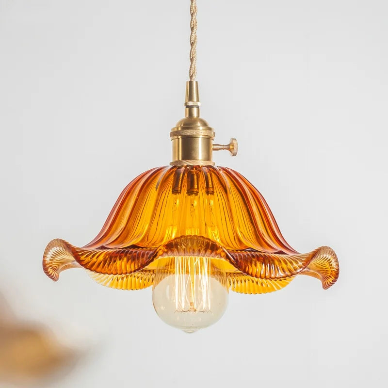 Nordic Brown Glass LED Pendant Light for Stylish Decor