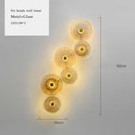 Round Glass Metal Wall Sconce Light for Bedroom Decoration