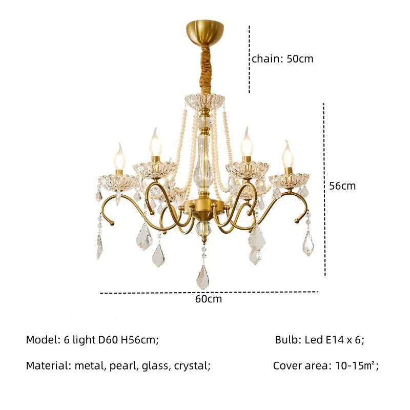 Crystal LED Chandelier Living Room Luxury Lighting E14 Pendant Lamparas