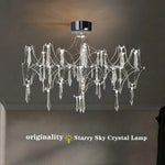 Starry Crystal Chandelier Ceiling Light Luxury Modern Living Room Bedroom Restaurant