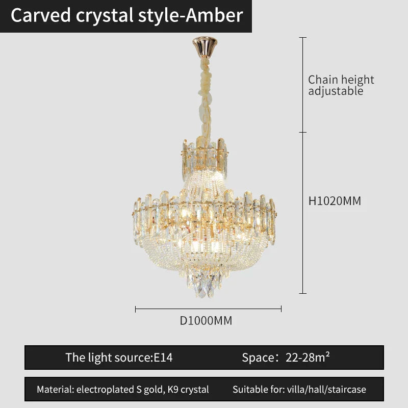 French Bead Chain Crystal Chandelier for Luxury Spaces