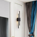 Gold Tube Wall Sconce Iron Acrylic Modern Bedroom Living Room Lamps