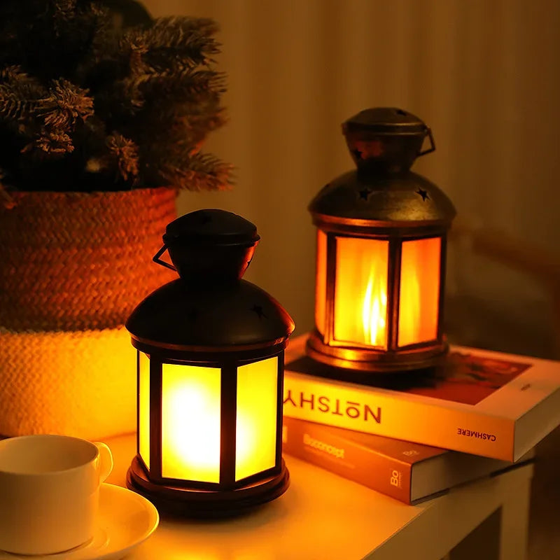 Retro Flame Camping Lamp: Multifunctional LED Light for Outdoor Adventure