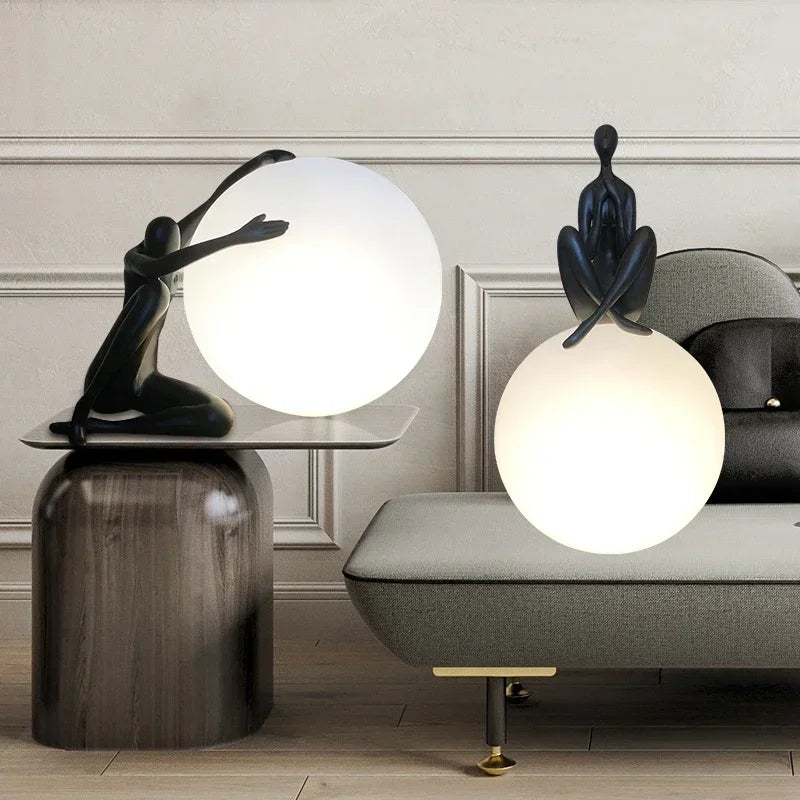 Humanoid Sculpture LED Table Lamp for Bedroom & Living Room