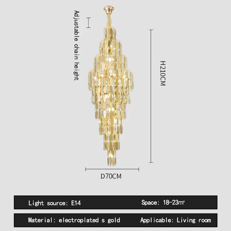Crystal Loft Pendant Light: Sleek Spiral Staircase Chandelier