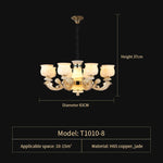 Natural Afghan Jade Villa Chandelier: High-Grade Living Room Lamp for Luxurious Atmosphere