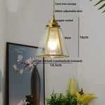Brass Vintage Glass Pendant Lamp Adjustable LED Dining Room Kitchen Fixture