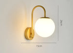 Glass Ball LED Wall Sconce for Bedroom Living Room, Nordic Style Wall Lighting Fixtures