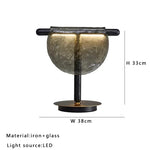 Amber Glass Table Lamp: Nordic Minimalist LED Nightstand Decor