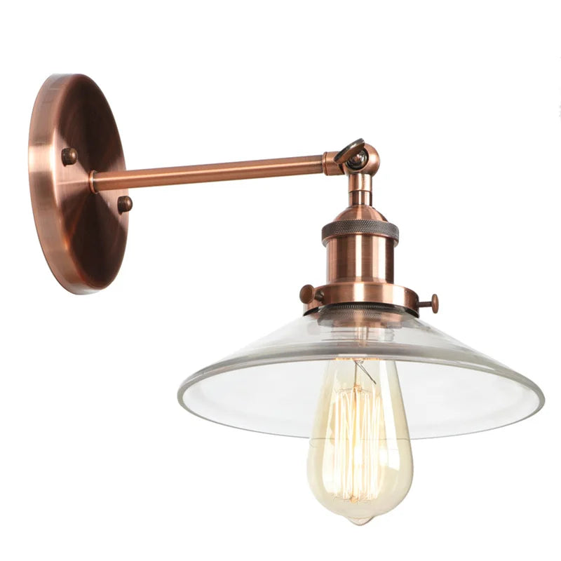 Vintage Industrial LED Wall Sconce with Clear Glass, Artistic Light Fixture