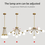 8-Head Nordic Ceiling Chandelier in Black White Gold for Modern Home Decor