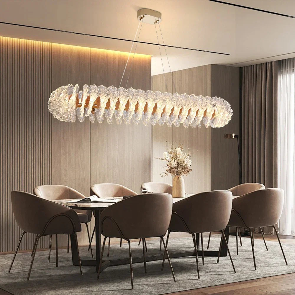 Coral Flower Crystal Chandelier: Modern Luxury LED Pendant Lighting for Home
