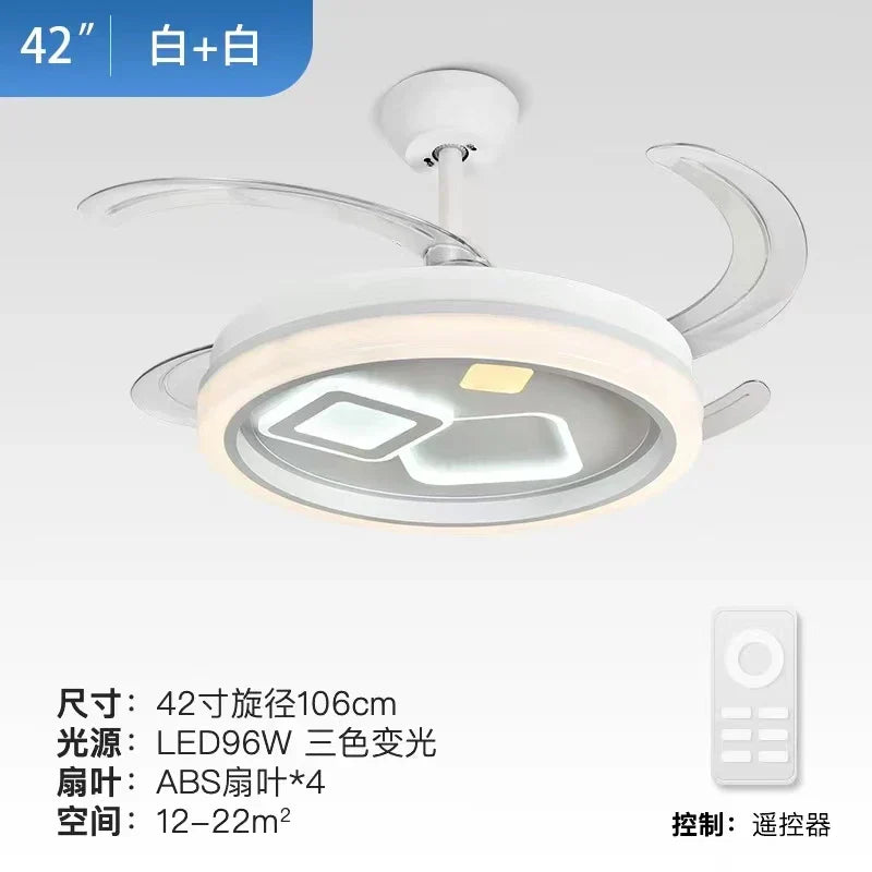 Smart Ceiling Fan Light with Remote Control | Slient Design & LED | Dining Room Ready
