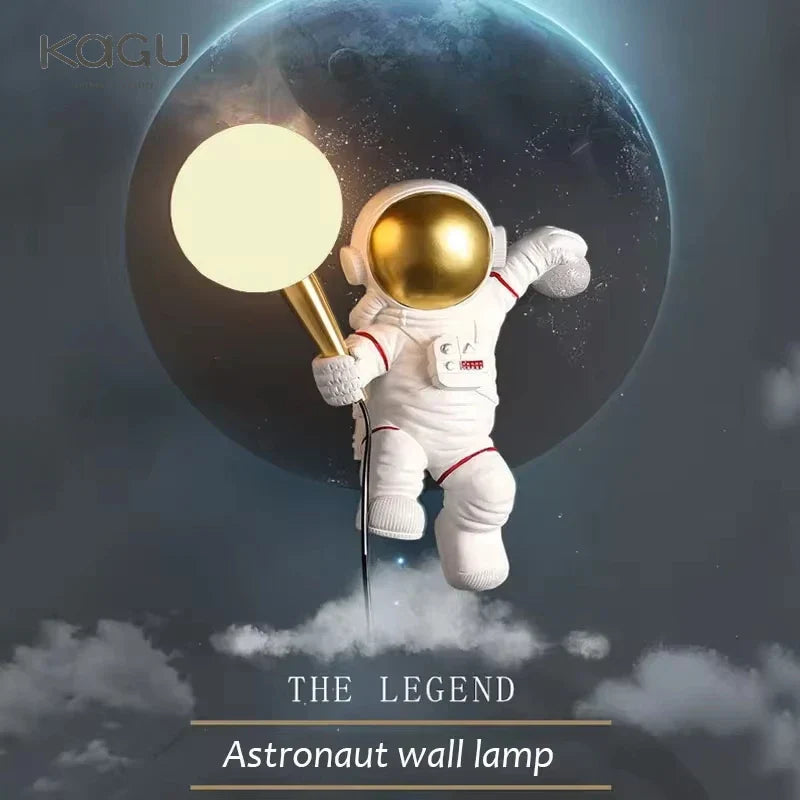 Astronaut Moon Planet Table Lamp Night Light Bedroom Decor Spaceman Theme