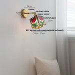 Rotatable Flower Glass LED Wall Sconce with Pull Chain Switch for Home Decor