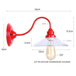 Vintage Loft LED Wall Lamp Red Clear Glass Stair Light