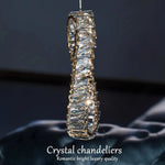 Crystal Pendant Chandelier: Elegant Ceiling Light for Bedroom Living Room Home Decor
