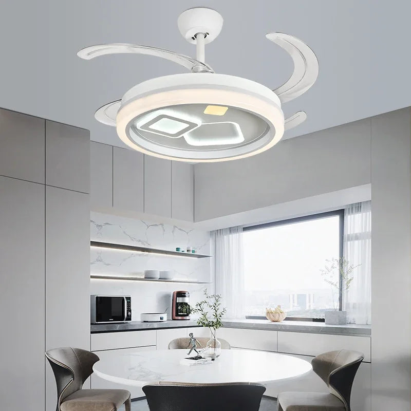Smart Ceiling Fan Light with Remote Control | Slient Design & LED | Dining Room Ready