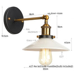 White Glass LED Wall Light Sconce Vintage Bedroom Lamp Industrial Wall Lights