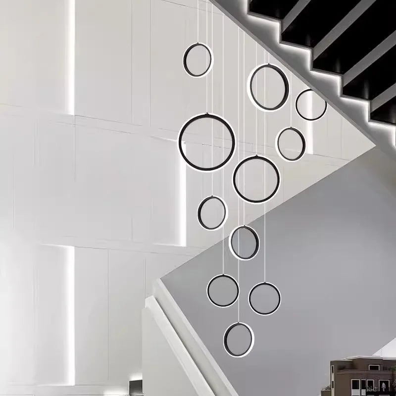 Nordic Stair Chandelier Living Room Dining Pendant Lights Ceiling Indoor Lighting