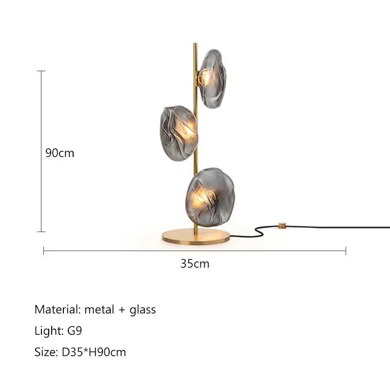 Nordic Glass Shade LED Floor Lamp for Minimalist Living Room & Bedroom