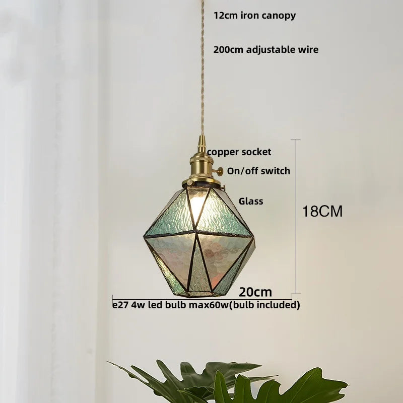 Afralia™ Blue Glass LED Pendant Light - Nordic Modern Hang Lamp