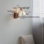 Vintage LED Wall Lamp Sconce with Rotatable Glass Shade & Pull Chain Switch
