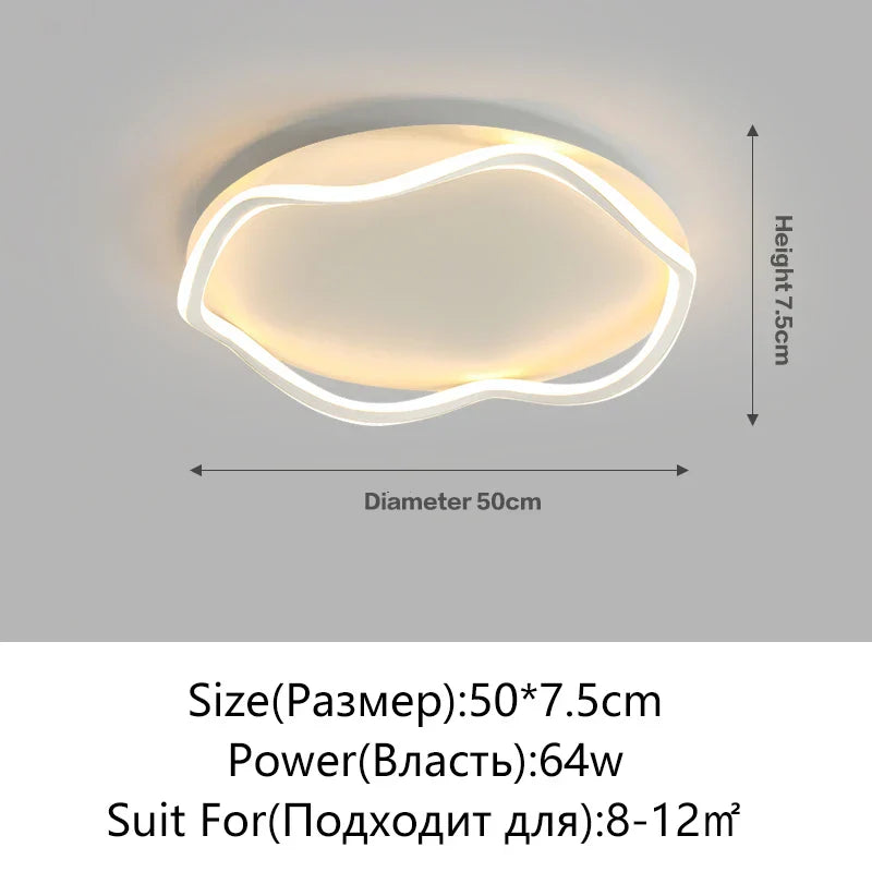 Modern Round LED Ceiling Lamp with Remote Control for Indoor Lighting