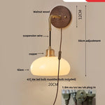 Walnut Wood LED Wall Lamp: Modern Nordic Resin Bathroom Mirror Stair Light