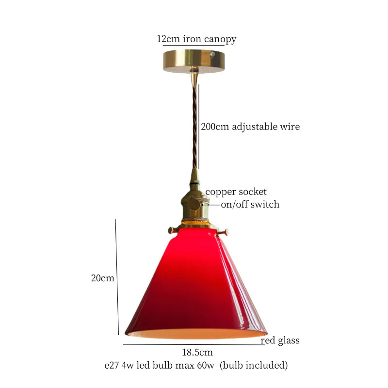 Afralia™ Cream Glass Copper LED Pendant Lamp for Kitchen Bedroom Living Room
