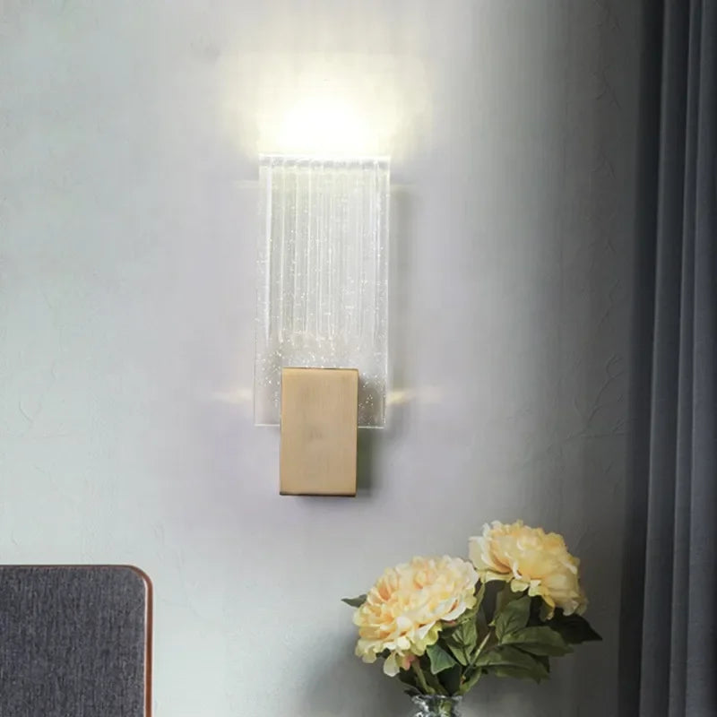 Crystal Brass LED Wall Lamp Sconce for Modern Luxury Art Decor