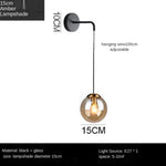 Nordic Brass Glass Wall Sconce: Elegant Living Room Bedside Lighting