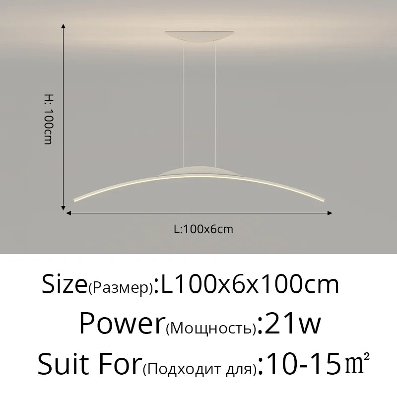 LED Ceiling Pendant Lamp: Minimalist Chandelier, Height Adjustable, Home Decor Solution