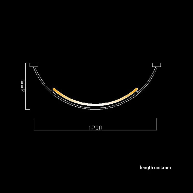 Long Curve Ceiling Chandelier for Modern Living Room and Villa Decor