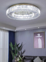 Crystal Luxe C-Shape LED Ceiling Lamp Gold Finish