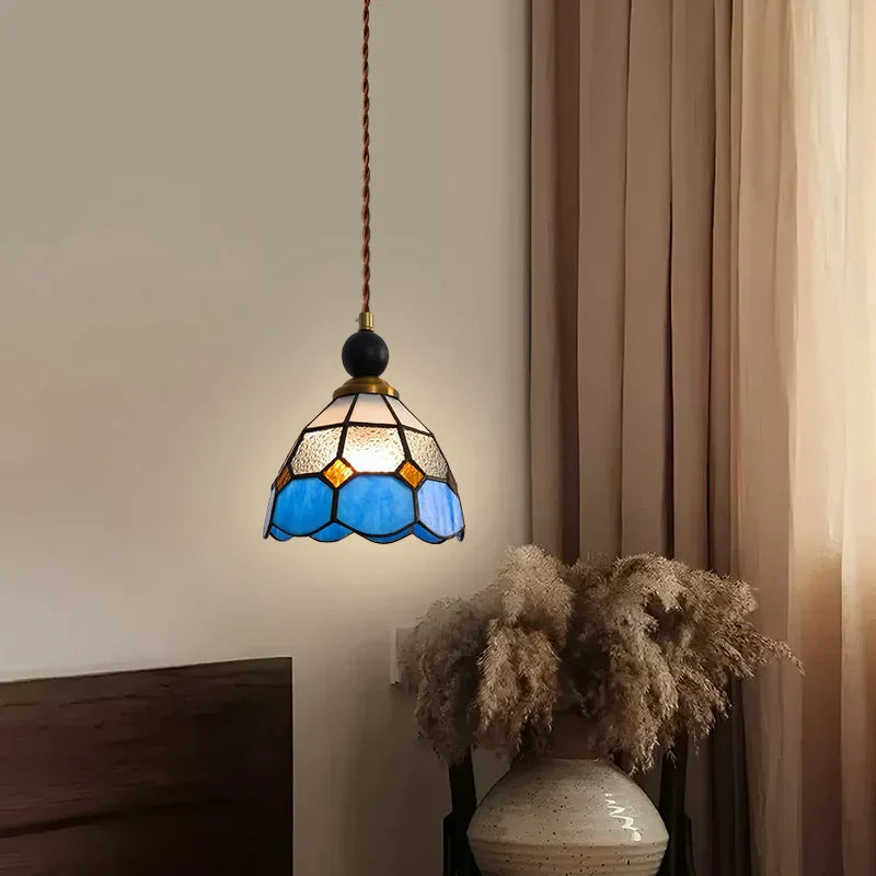Afralia™ Tiffany Style Glass LED Pendant Lights for Home Decor
