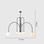 Glass Pendant Chandelier for Living Dining Room Suspension Lamp
