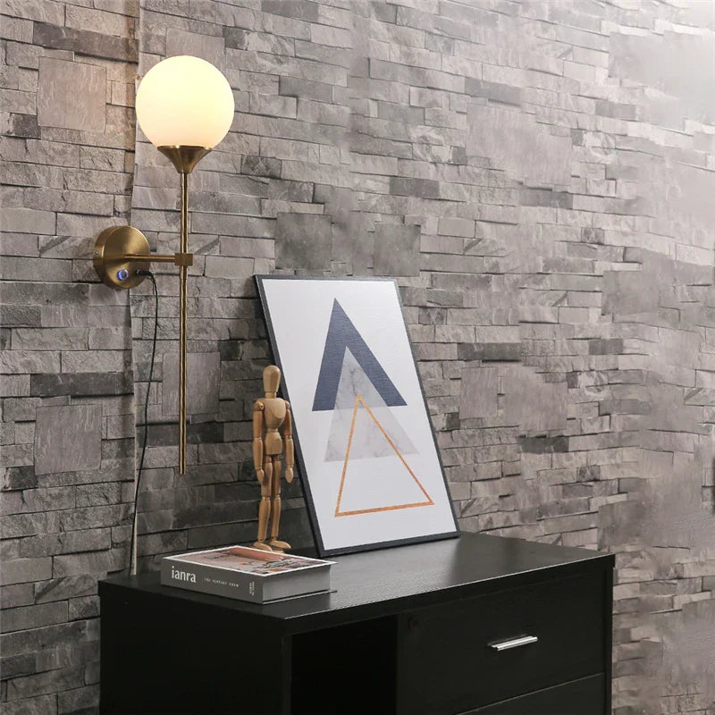 Glass Lampshade Wall Sconces for Bedside and Living Room Decor