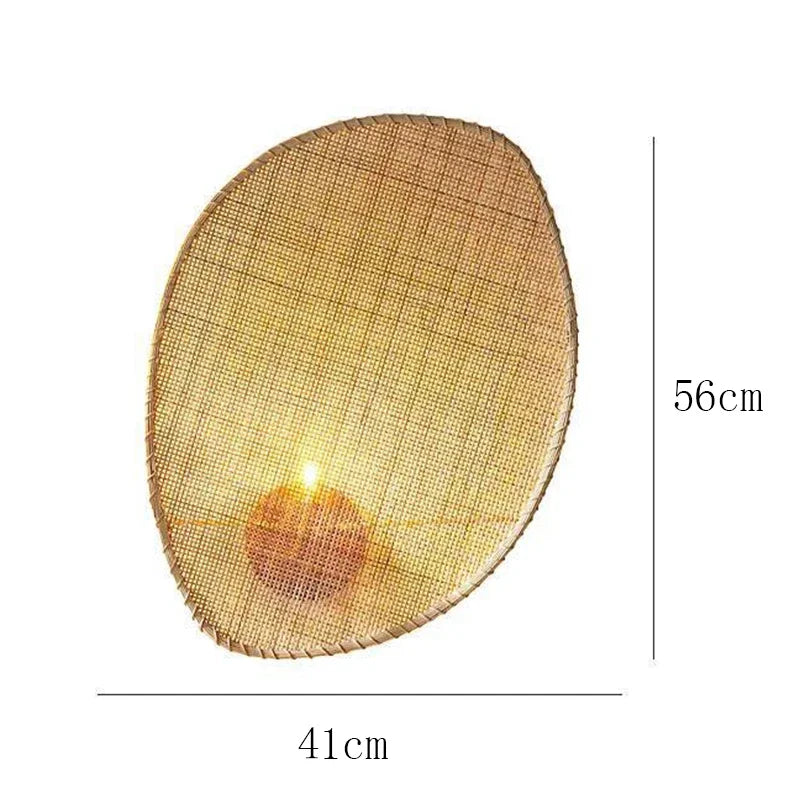 Hand-Woven Rattan Wall Lamp for Japanese Inspired Decor