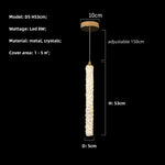 Crystal Pendant LED Chandelier Lamp - Modern Bedside Luminarias for Elegant Home Decor