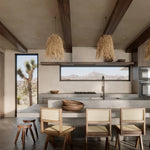 Handwoven Rattan LED Chandelier Pendant Light Fixture for Dining Room & Bar