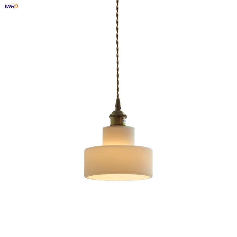 White Glass LED Pendant Light - Modern Nordic Hanging Lamp for Home Decor