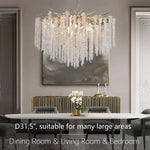 Crystal Tassel Chandelier: Elegant Dining Room Pendant Light Fixtures