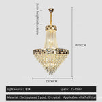 Crystal Chandelier: Smart Dimming Duplex Villa Pendant for Luxe Living Rooms