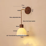 Adjustable LED Wall Light Fixture with Ceramic Wood Base for Home Decor