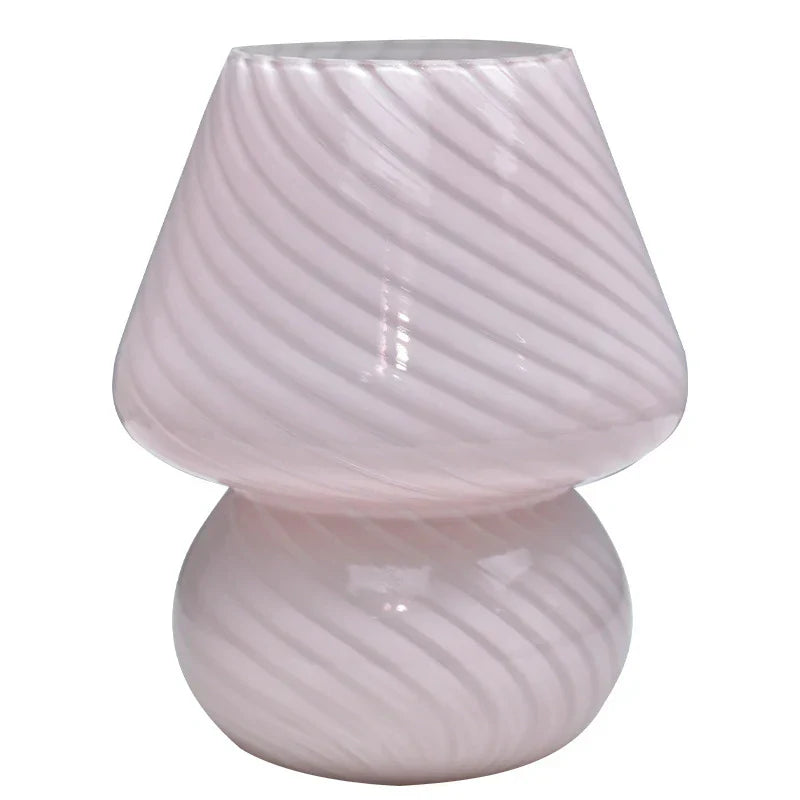 Striped Mushroom LED Table Lamp: Korean Ins Style, Cute Mini Desk Decor