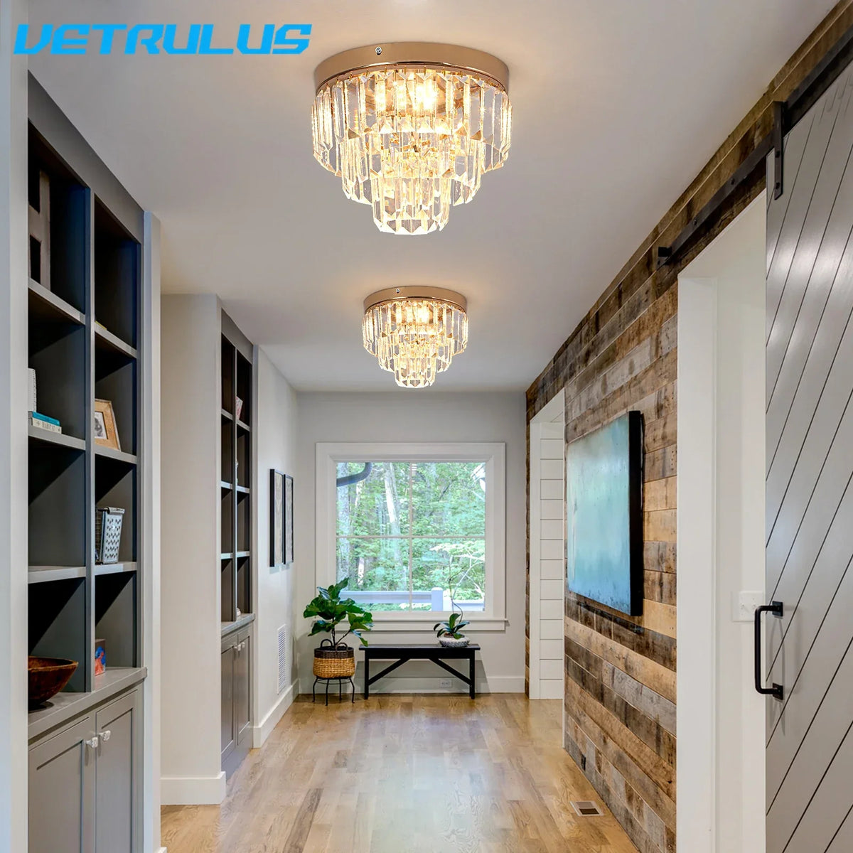 Crystal LED Ceiling Chandelier for Kitchen Island, Living Room, Dining Room Lighting