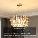 Gold Crystal Chandelier: Luxury Lighting for Dining Living Bedroom Kitchen Island