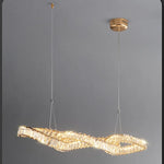 Luxury K9 Crystal Pendant Lights Gold Metal Hanging Lamp LED Suspension