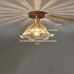 Wood Glass LED Ceiling Lights Modern Luminaria De Teto for Home Décor